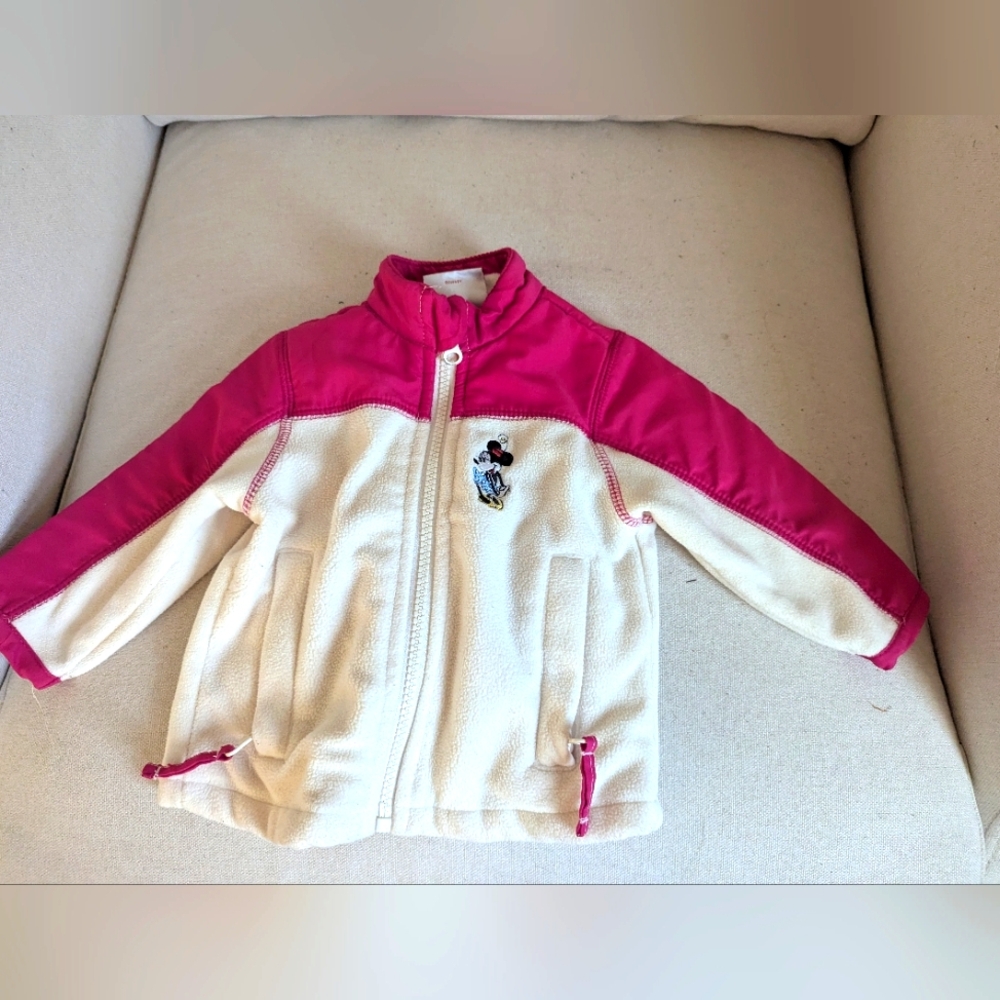 Vintage Disney Store Minnie Mouse Fleece Jacket Girls Size 6-9 Months